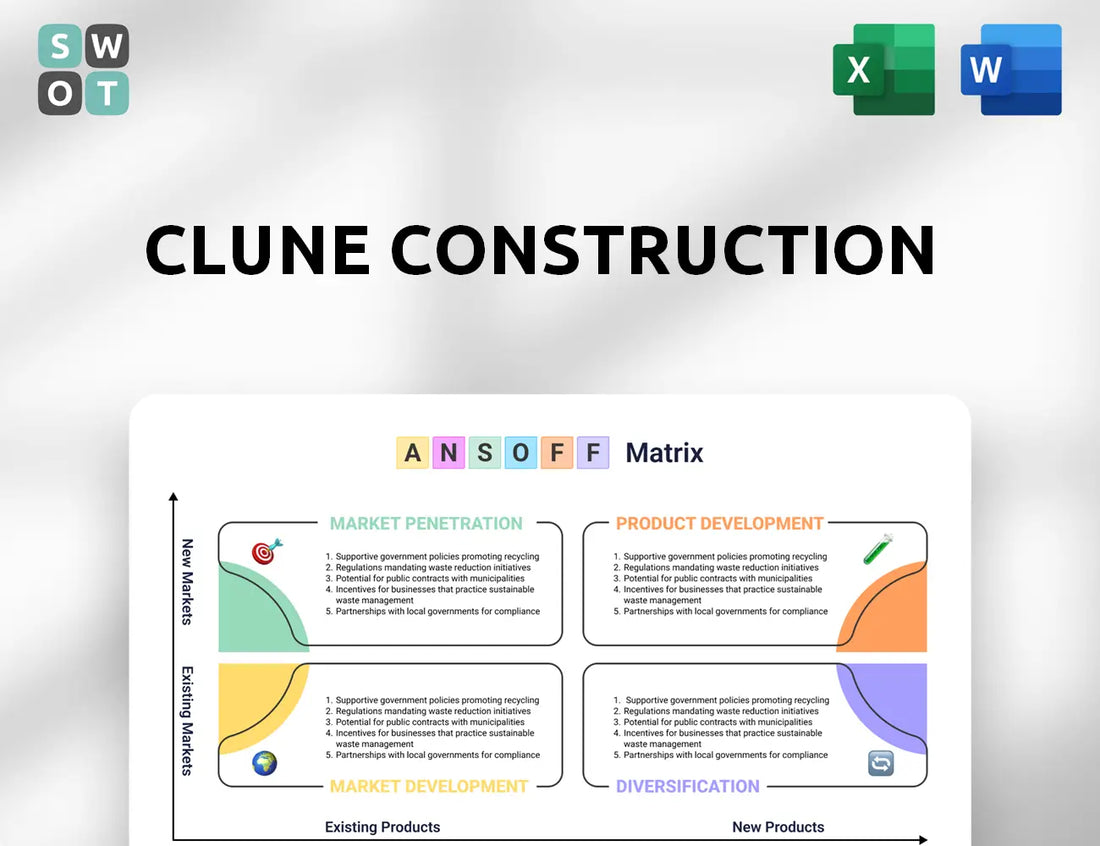 Clune Construction Ansoff Matrix