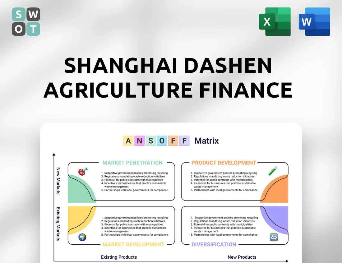 Shanghai Dashen Agriculture Finance Technology Ansoff Matrix