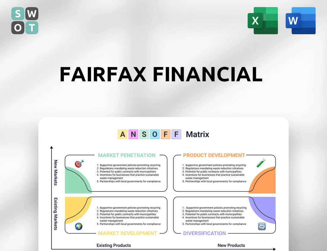 Fairfax Financial Ansoff Matrix