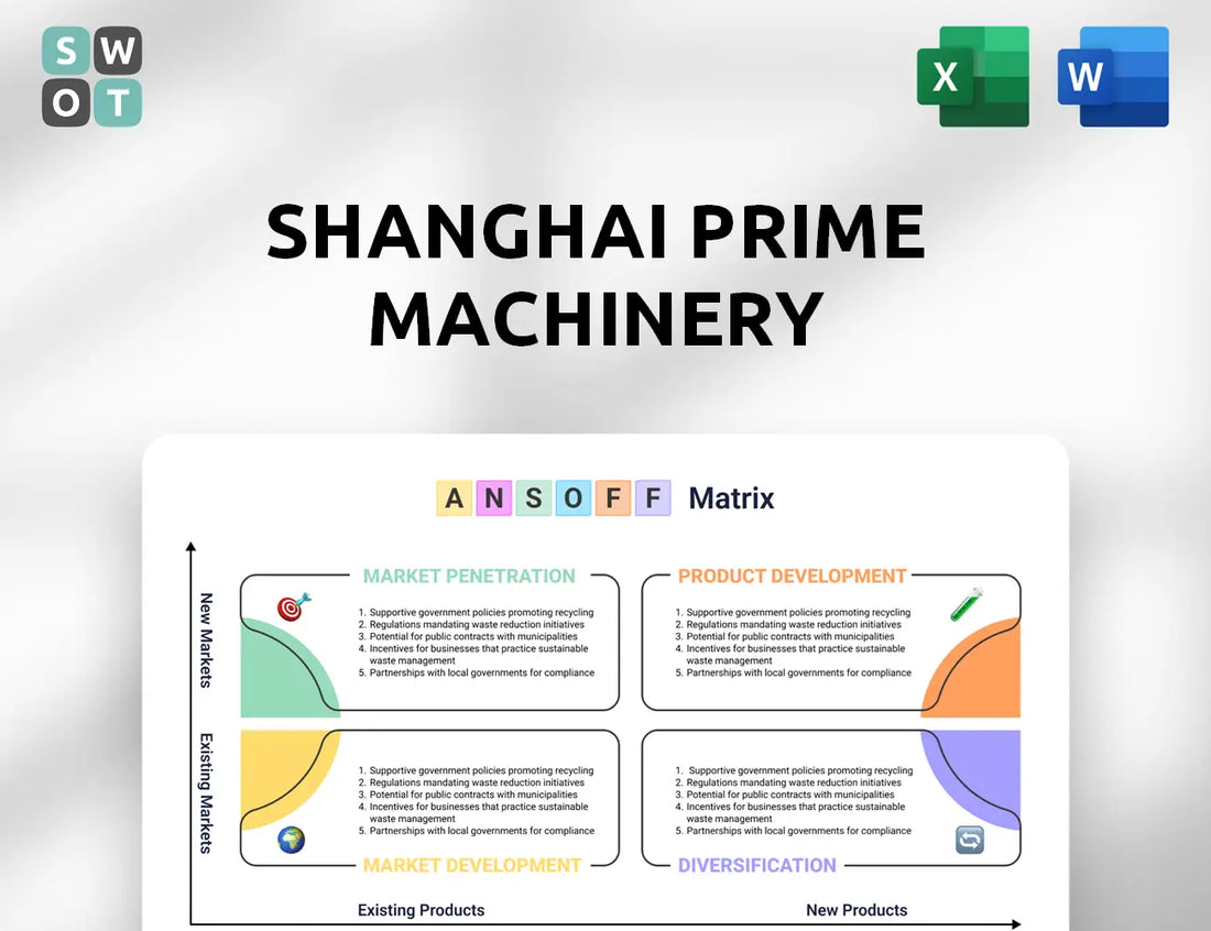 Shanghai Prime Machinery Ansoff Matrix
