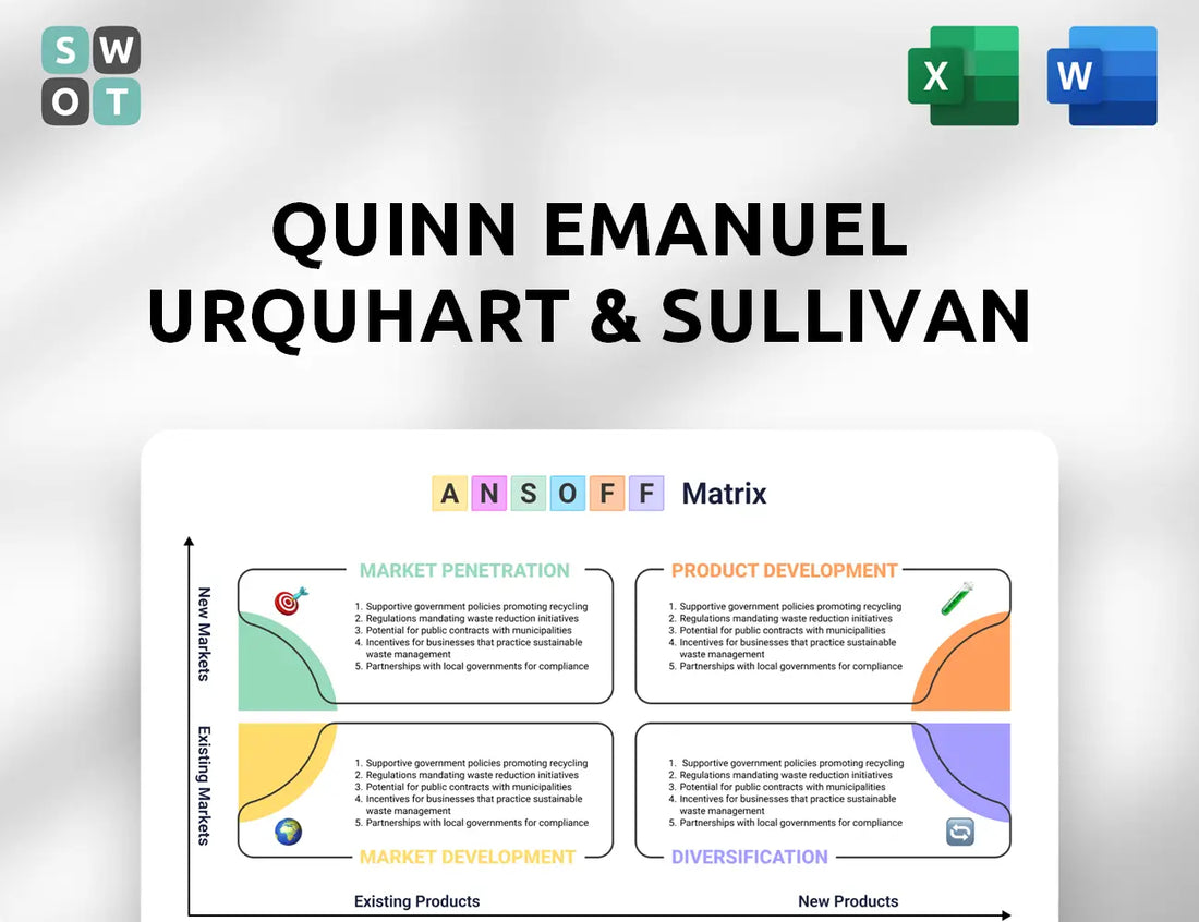 Quinn Emanuel Urquhart & Sullivan Ansoff Matrix